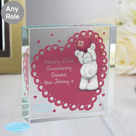 Personalised Me to You Bear Heart Large Crystal Block Extra Image 1